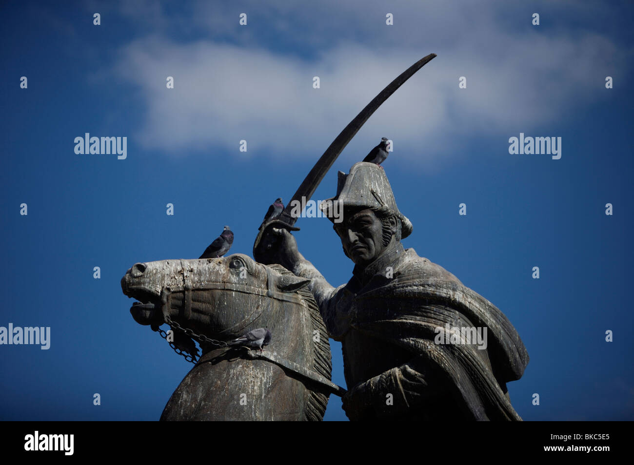 Statue of General Ignacio Allende, a Mexican independence hero, in the Plaza Civica Square in San Miguel de Allende, Mexico Stock Photo