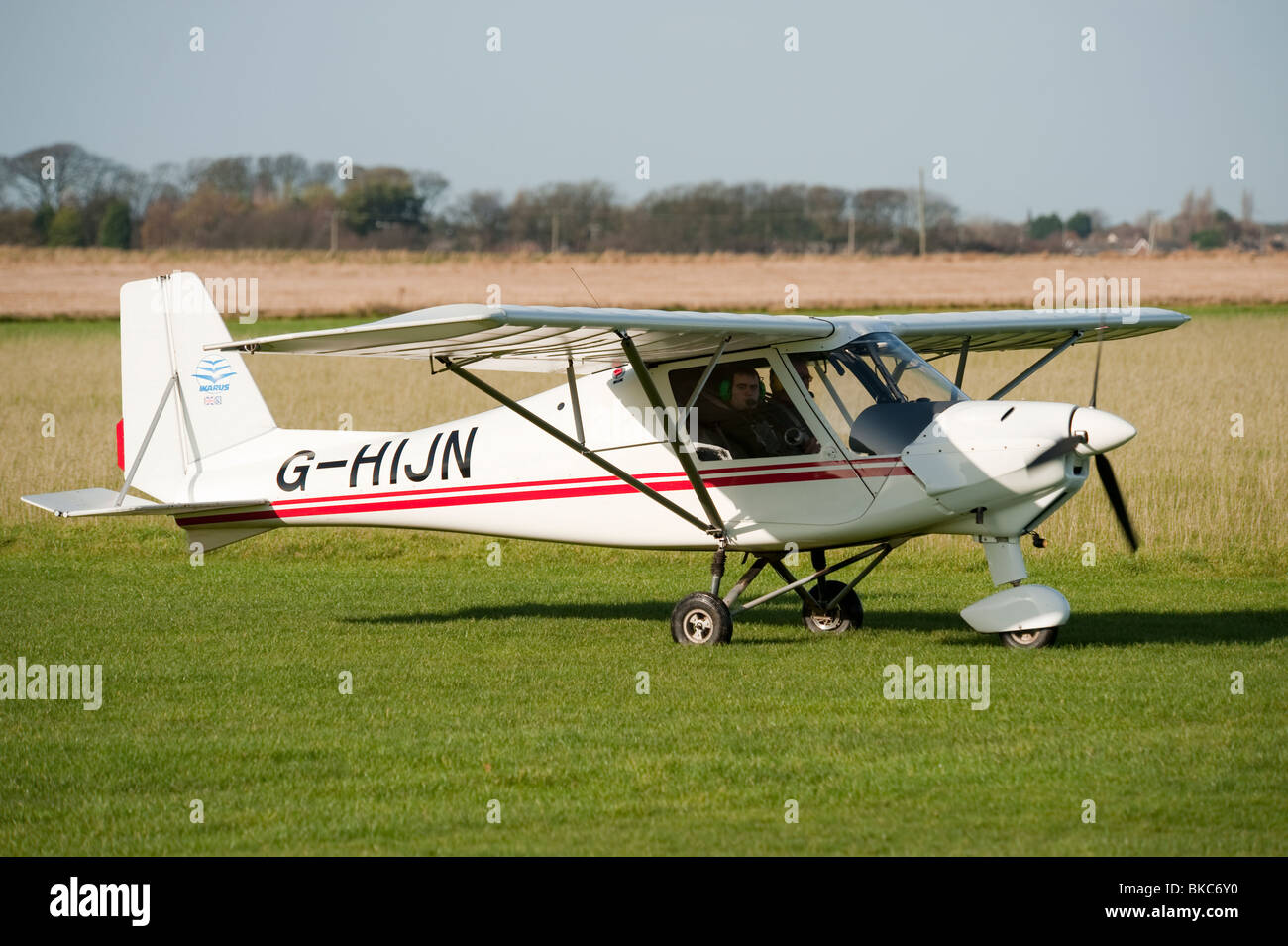 IKARUS C42 FB100 small microlight airplane Stock Photo