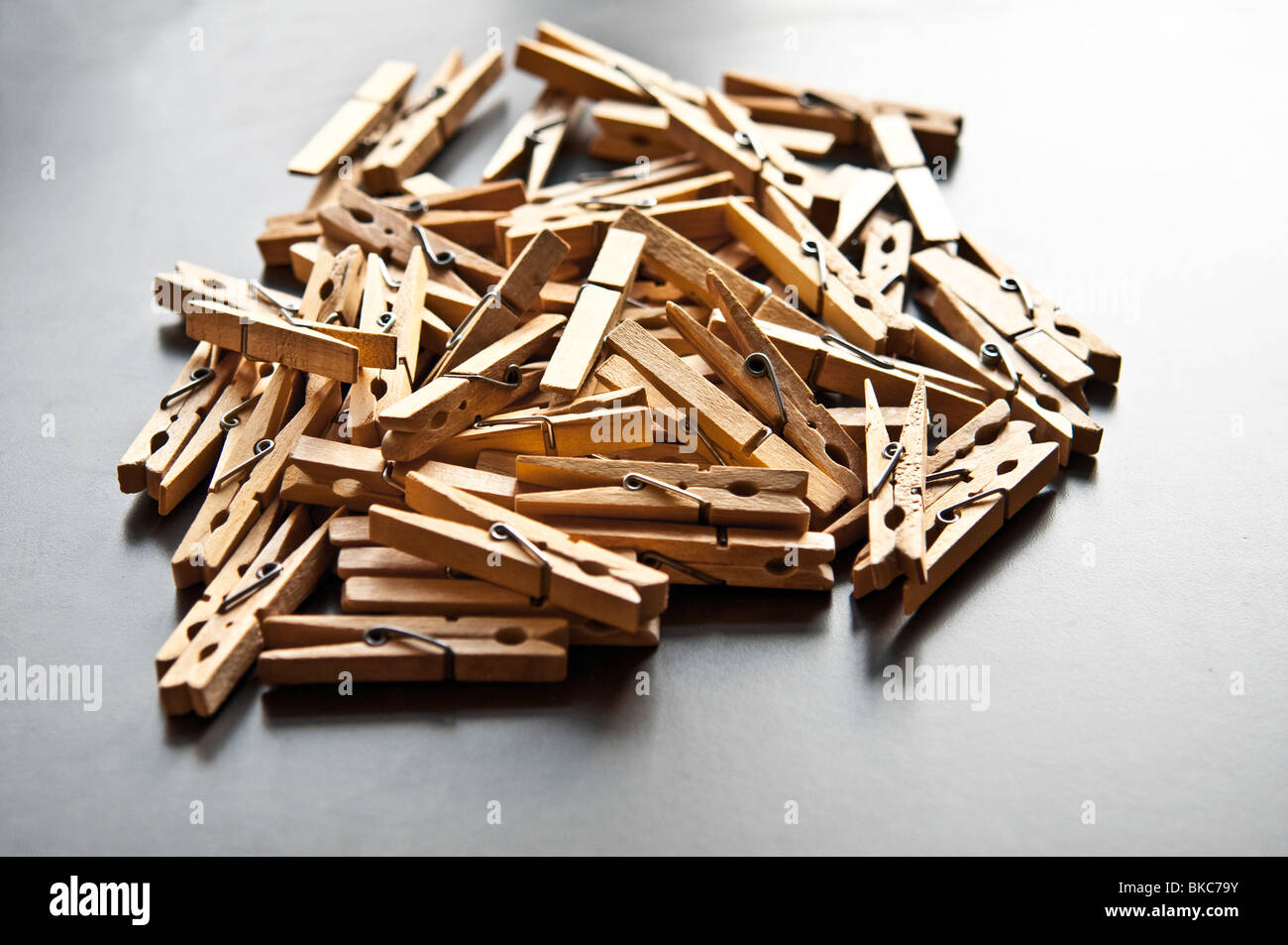 Pegs in a pile Stock Photo Alamy