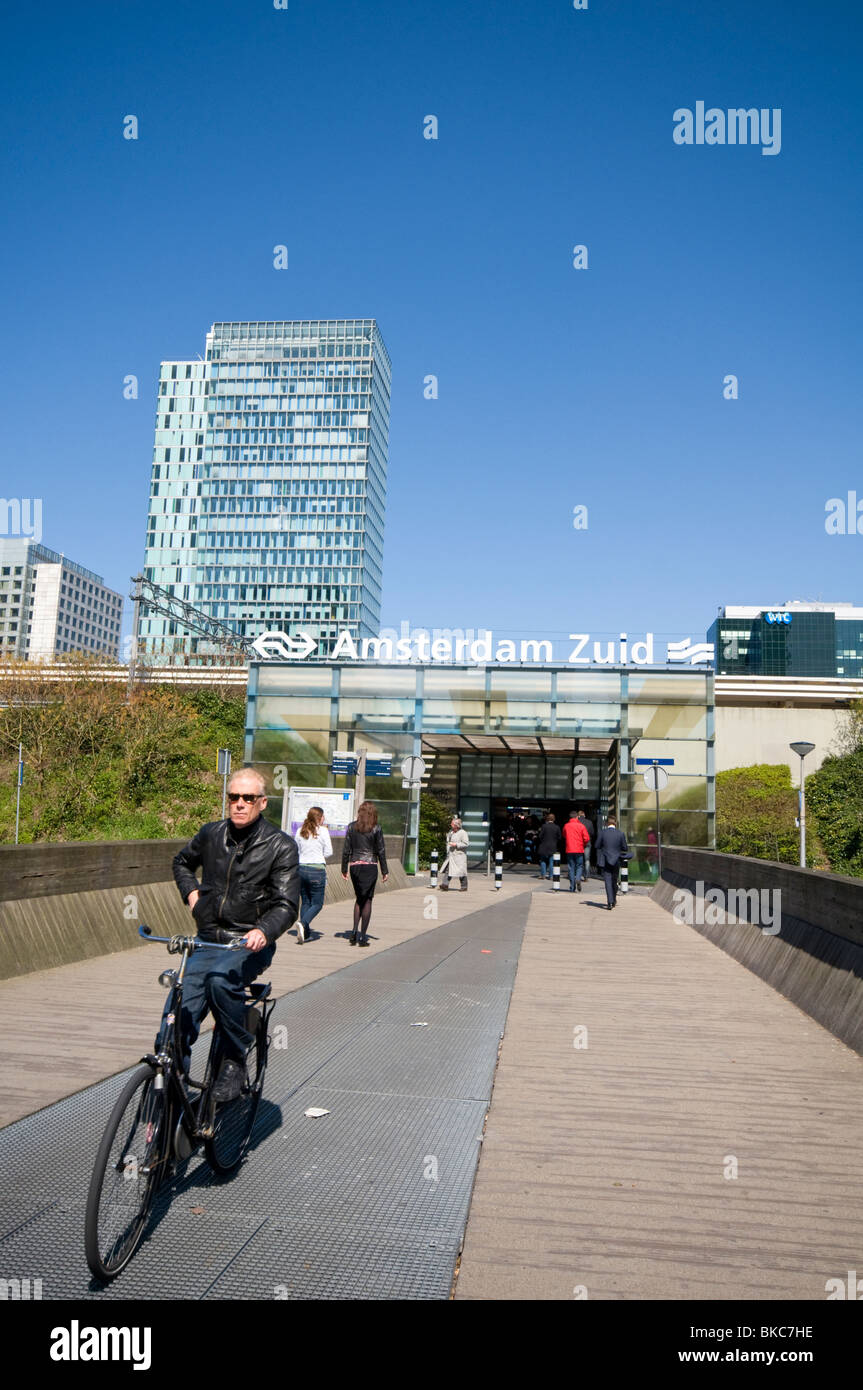 People outside the Amsterdam Zuid train station in the Dutch capital Stock Photo