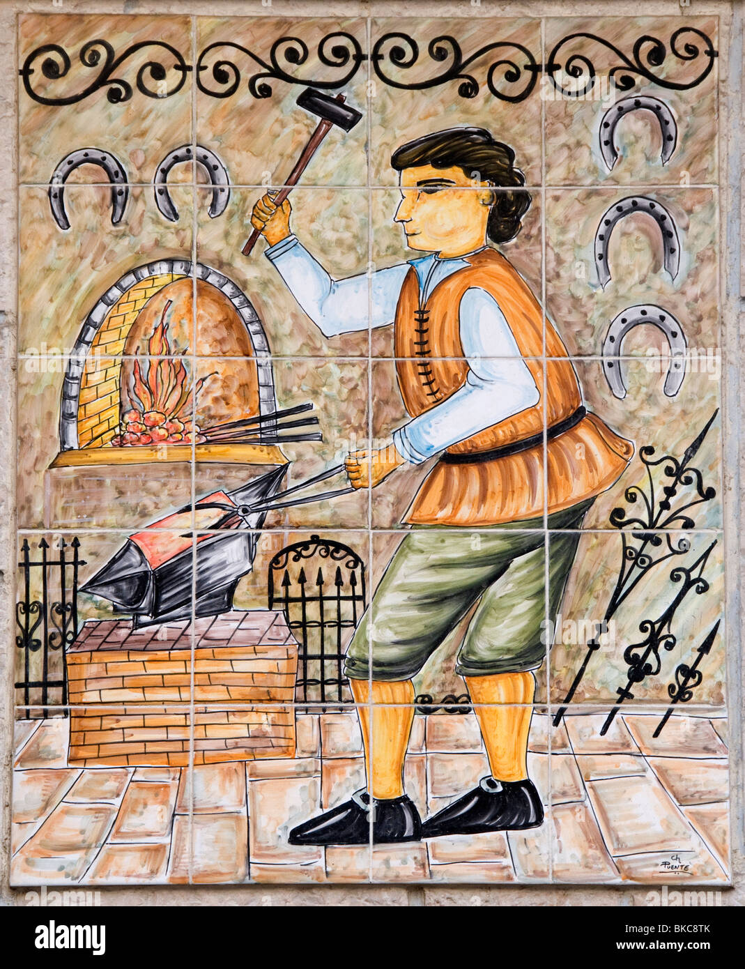 medieval blacksmith painting