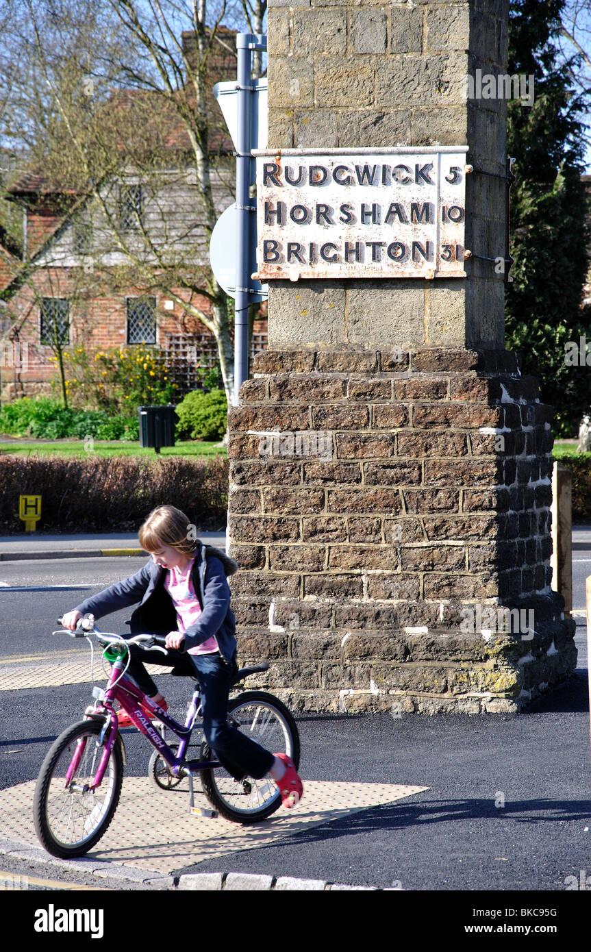 Period road sign, Cranleigh, Surrey, England, United Kingdom Stock Photo