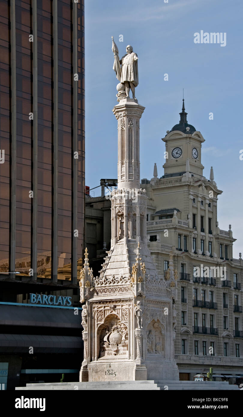 Monument Christopher Columbus Madrid Plaza De Colon Spain Spanish
