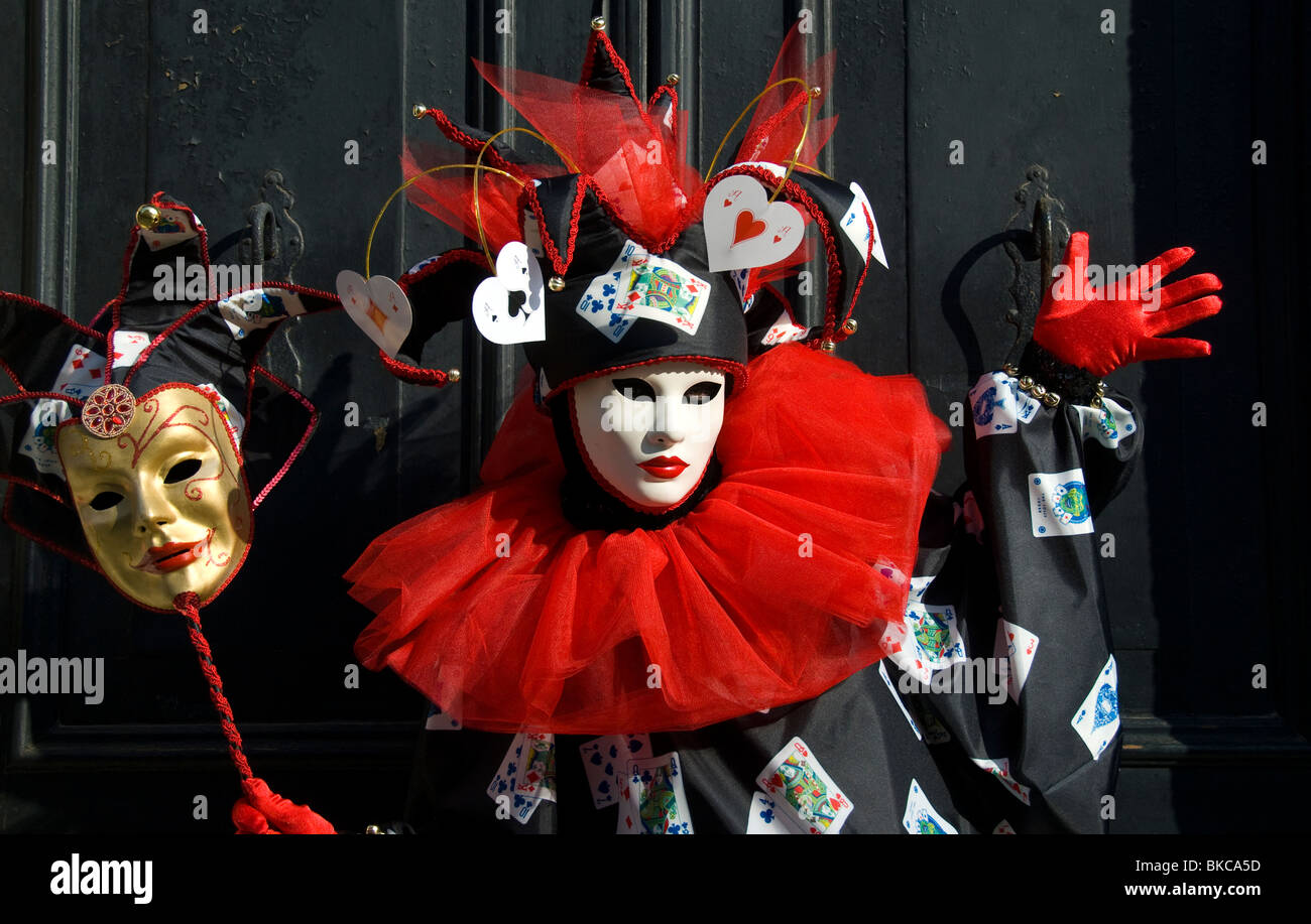 Carnival costumed participant in the Gesuiti neighborhood of Venice Italy Stock Photo