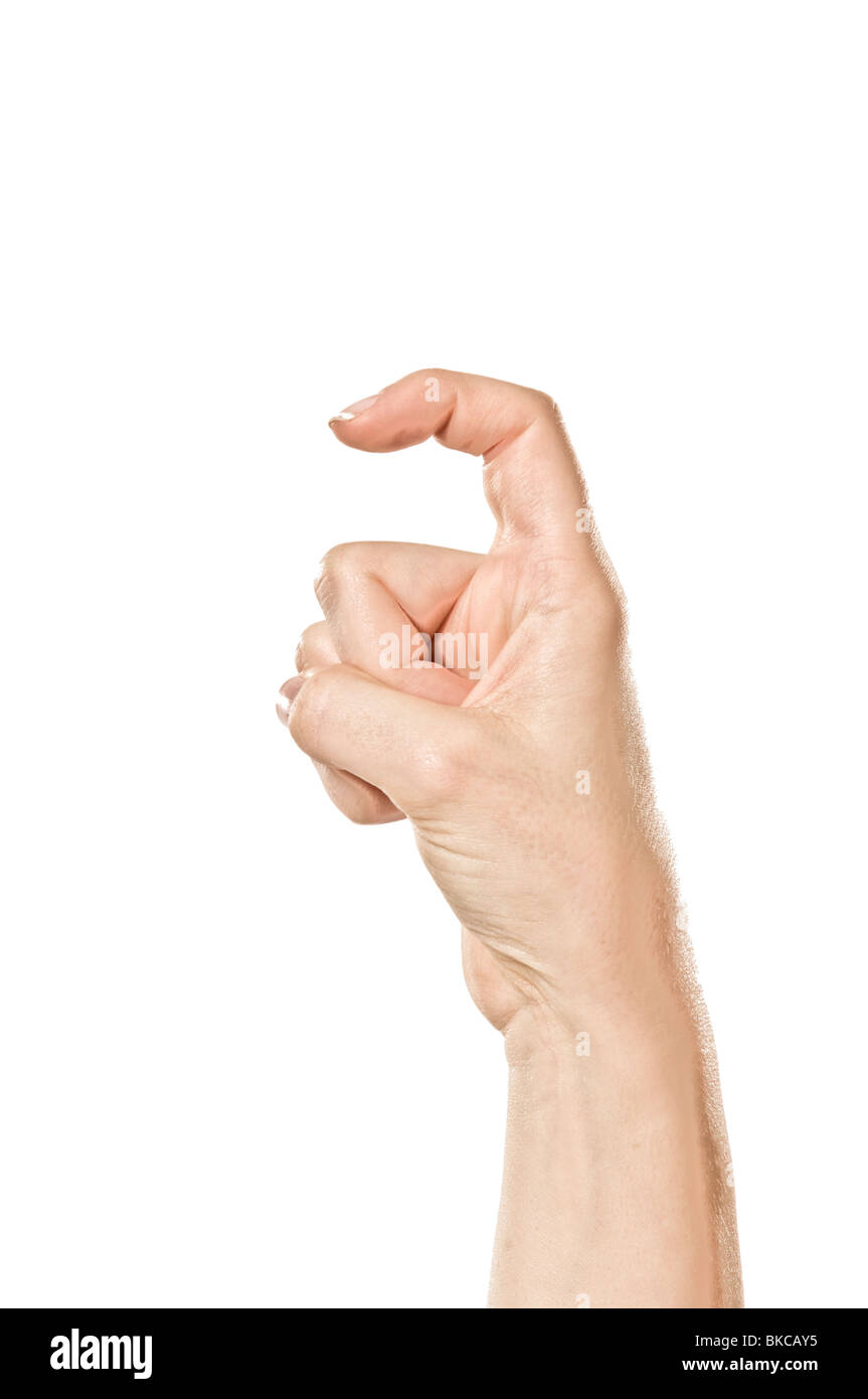 Female hands finger spelling the ASL alphabet Stock Photo Alamy