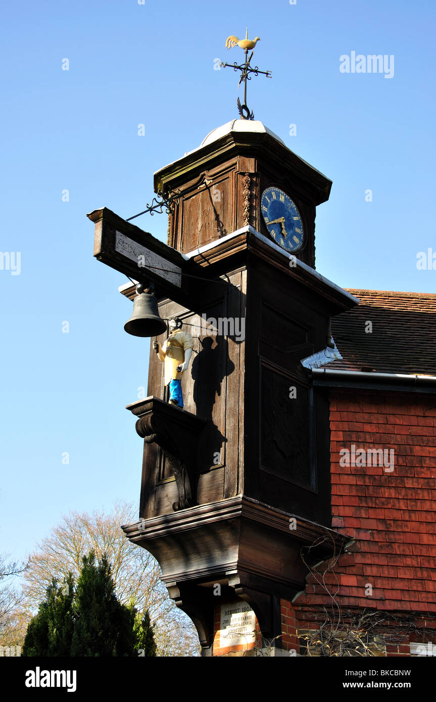 The Striking Hammer Clock, Abinger Hammer, Surrey, England, United Kingdom Stock Photo
