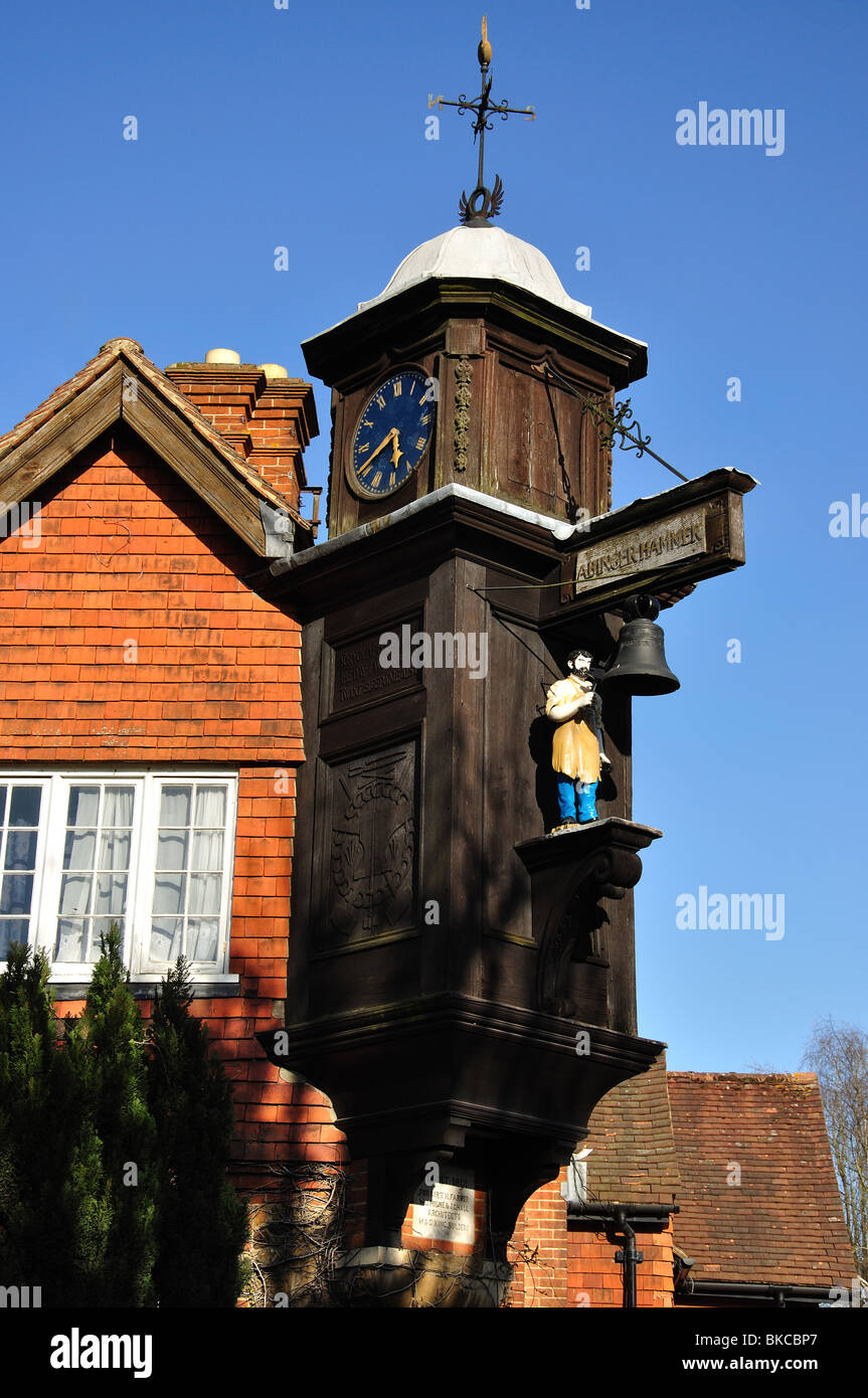 The Striking Hammer Clock, Abinger Hammer, Surrey, England, United Kingdom Stock Photo