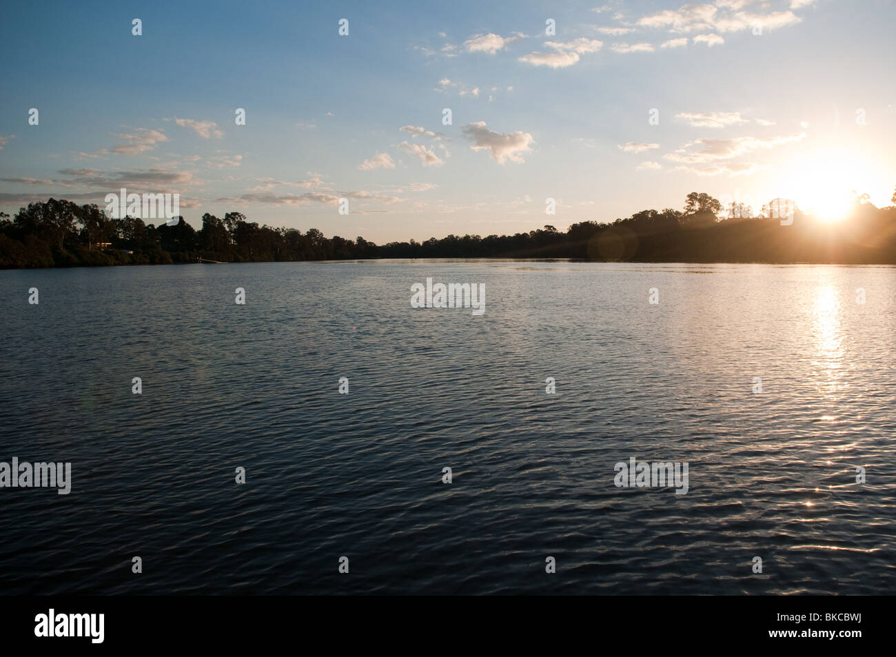 Sunset on the Brisbane River, Brisbane, Queensland, Australia Stock