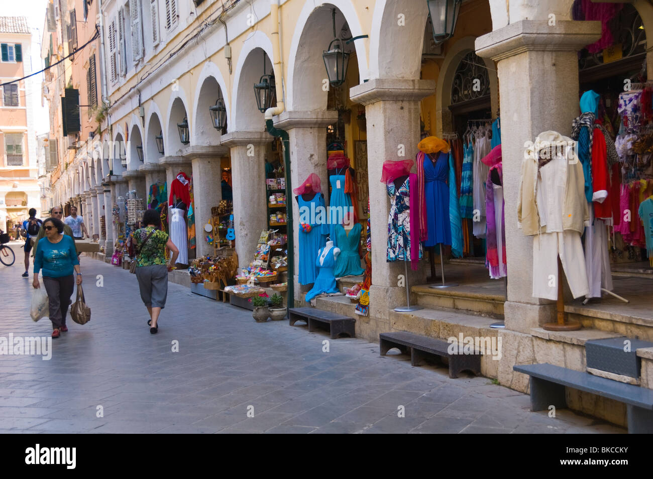 Corfu Old Town Shopping area in old Corfu Town on the Greek island of Corfu Greece GR Stock