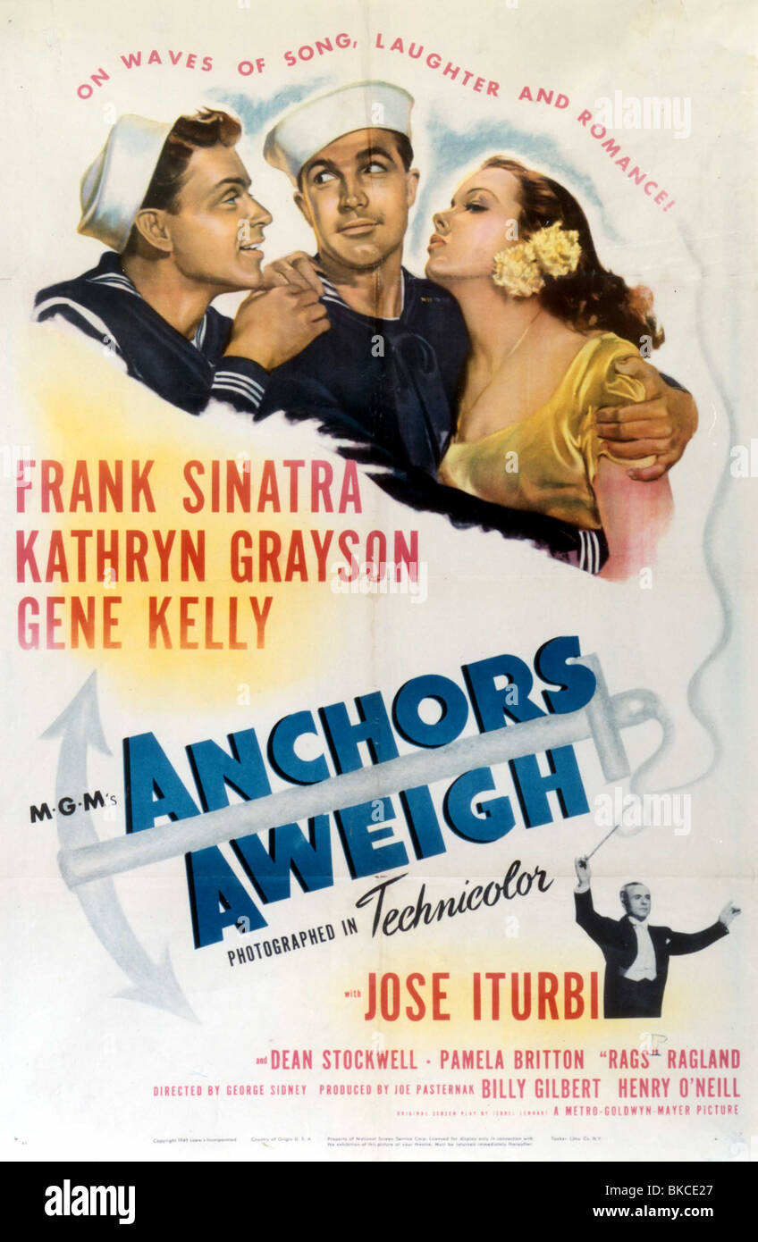 ANCHORS AWEIGH -1945 POSTER Stock Photo