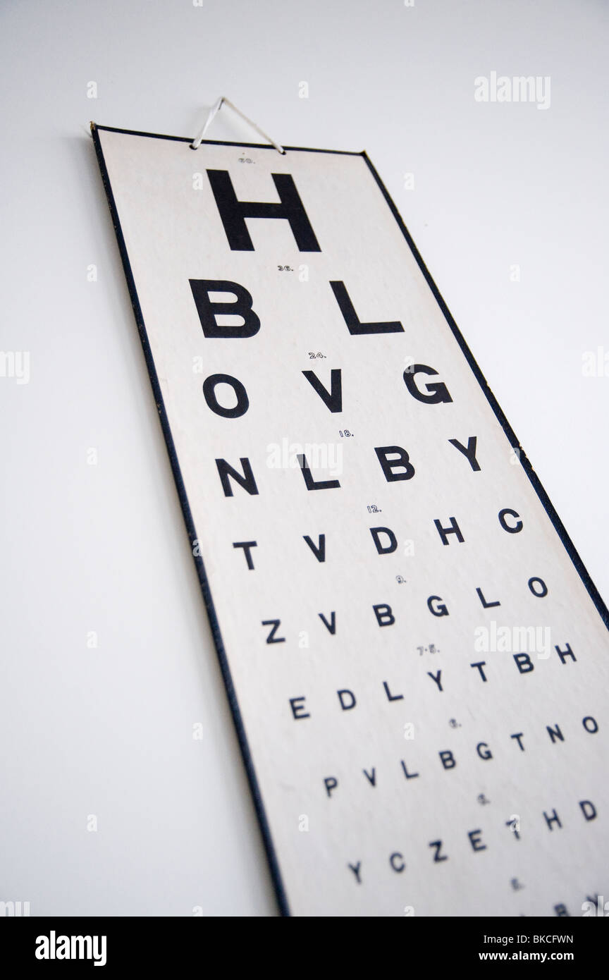 Eye chart for visual check Stock Photo - Alamy