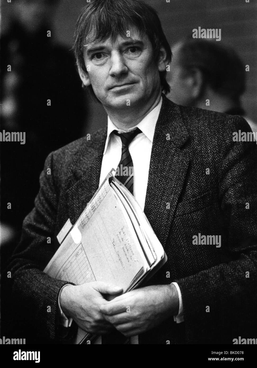 Schily, Otto, * 20.7.1932, German politician (SPD), half length, federal party conference of The Greens, Hamburg, 7.- 9.12.1984, Stock Photo