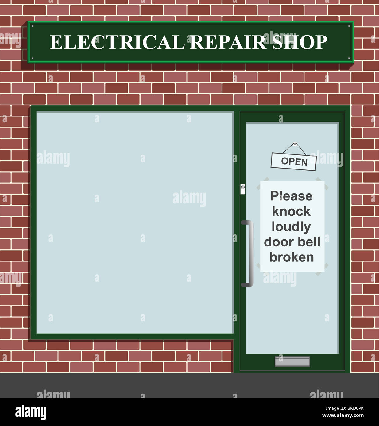 Vector Of Doorbell Broken At The Electrical Repair Shop Stock