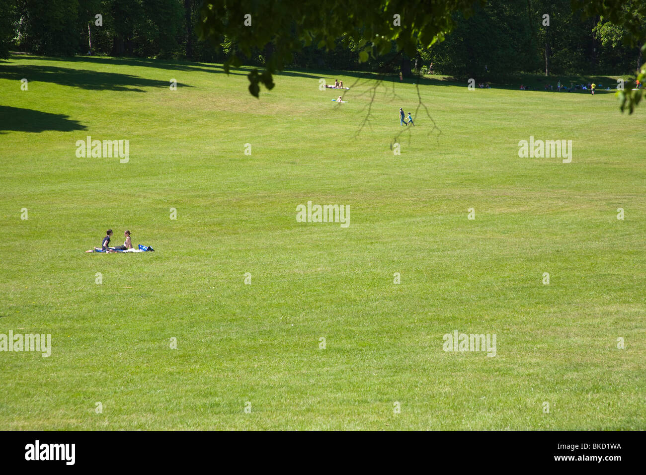 People Recreation Sun-bath Hagaparken Stockholm Sweden Stock Photo