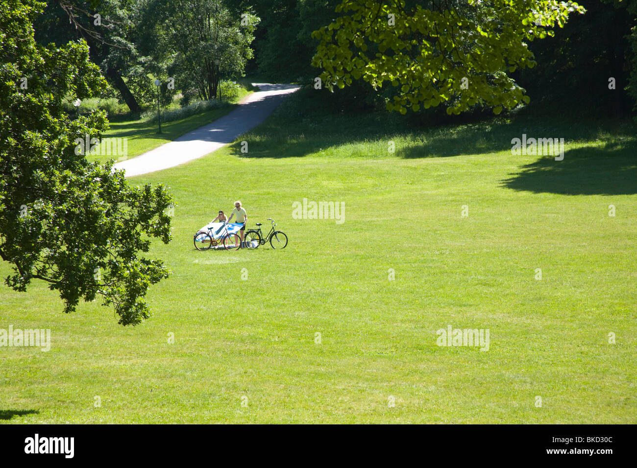 People Recreation Sun-bath Hagaparken Stockholm Sweden Stock Photo