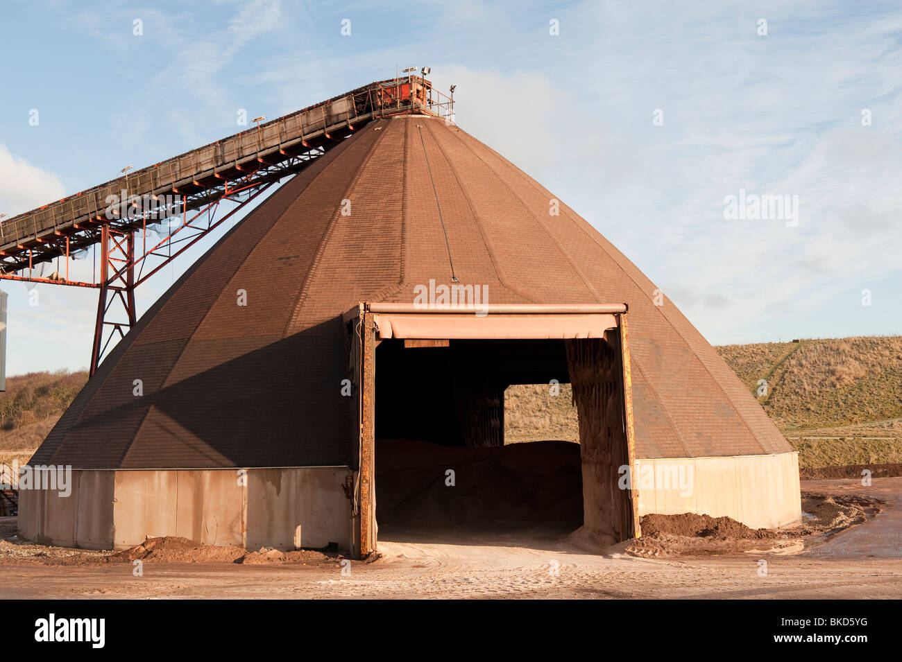 Salt mine storage building to keep rock salt dry Stock Photo Alamy