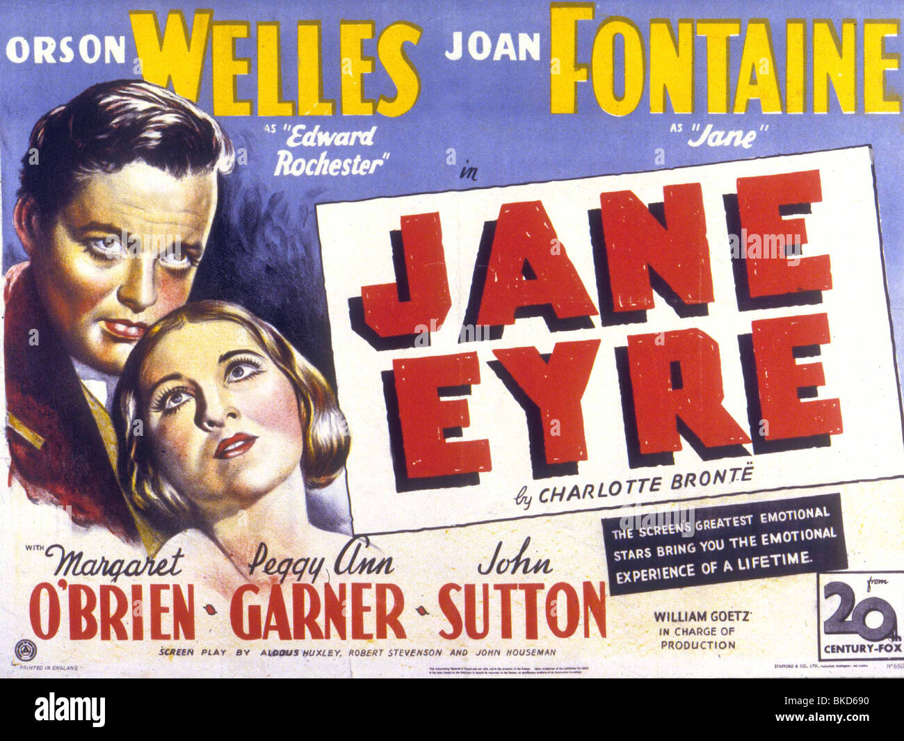 JANE EYRE -1943 POSTER Stock Photo