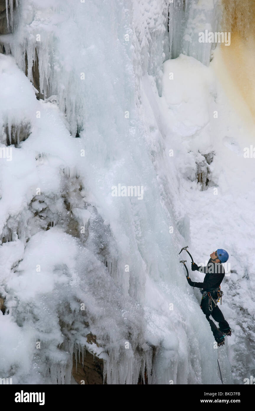 Man ice climbing in Box Canyon,Ouray,Colorado Stock Photo Alamy