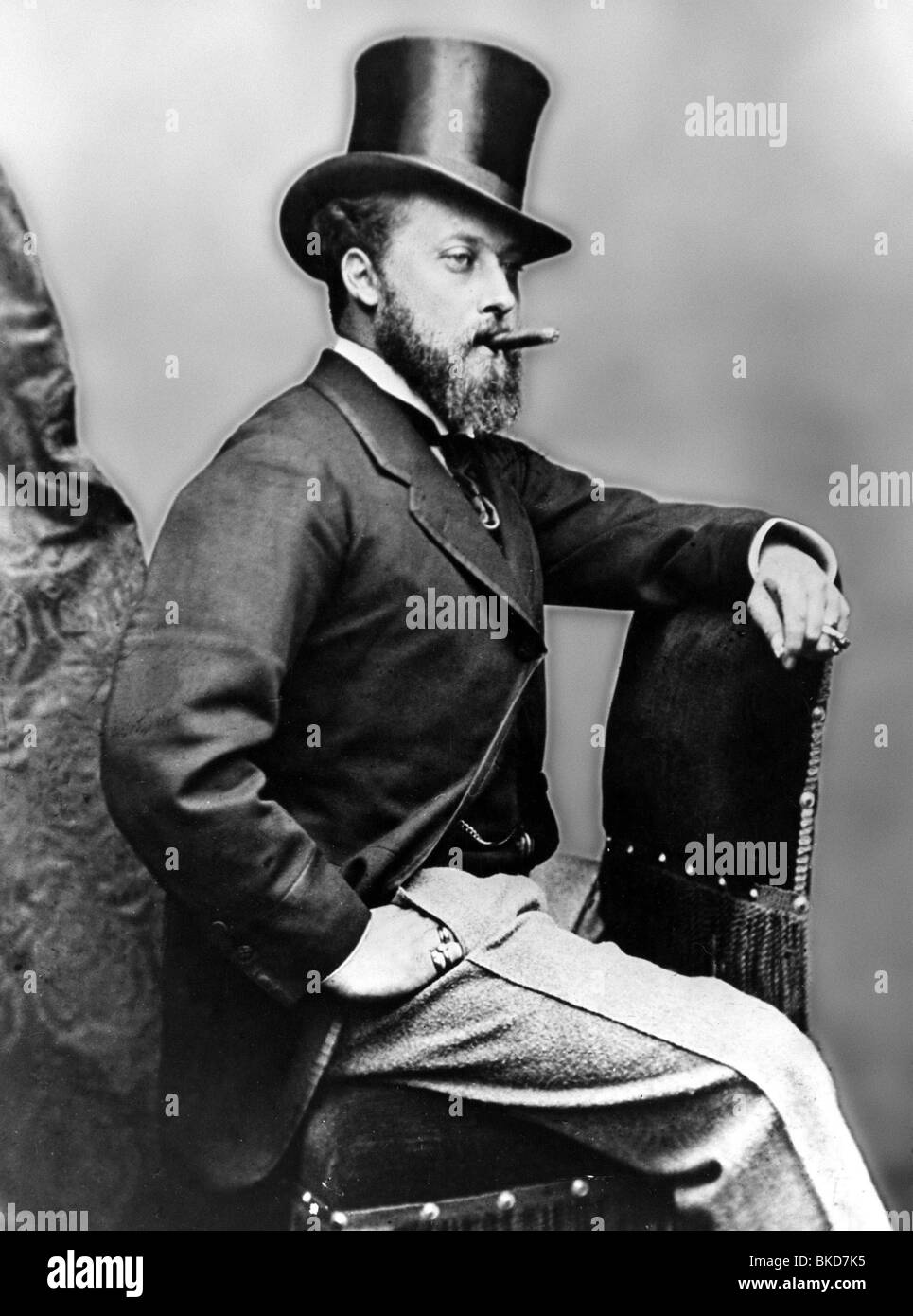 Edward VII, 9.11.1841 - 6.5.1910, King of Great Britain  22.1.1901 - 6.5.1910, half length, sitting, studio of Alexander Bassano, London, circa 1875, , Stock Photo