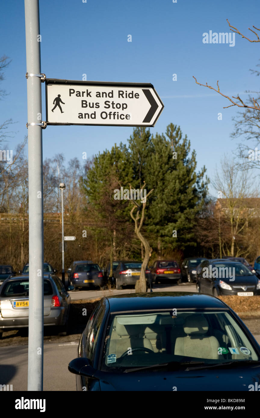 Cars parked in Askham Bar park and ride car park in York city centre