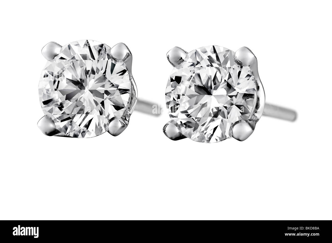 diamond stud earrings Stock Photo