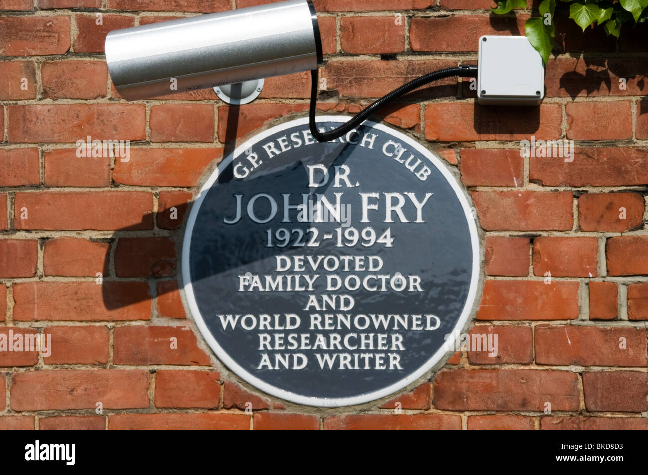 Plaque on a doctor's surgery in Elmers End, Beckenham, commemorating Dr