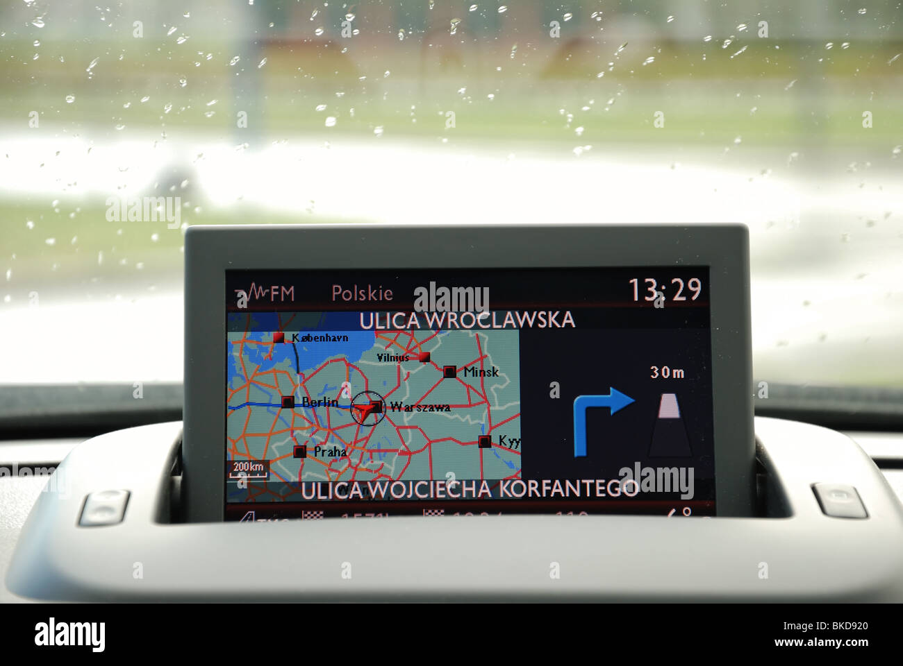 Peugeot 1.6 THP - - interior details - satellite navigation nav), GPS Stock Photo -