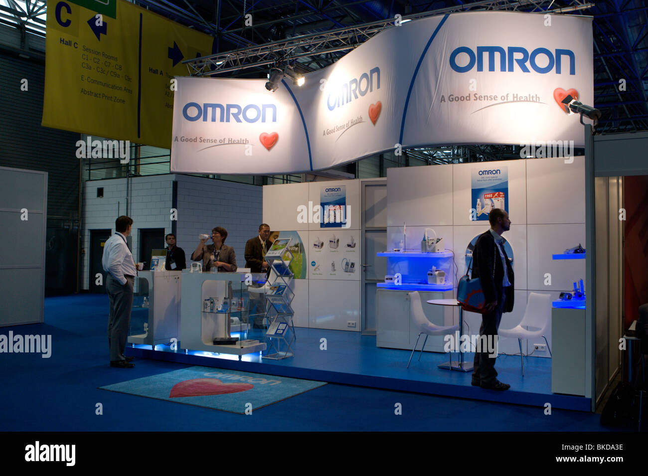 omron stand Stock Photo