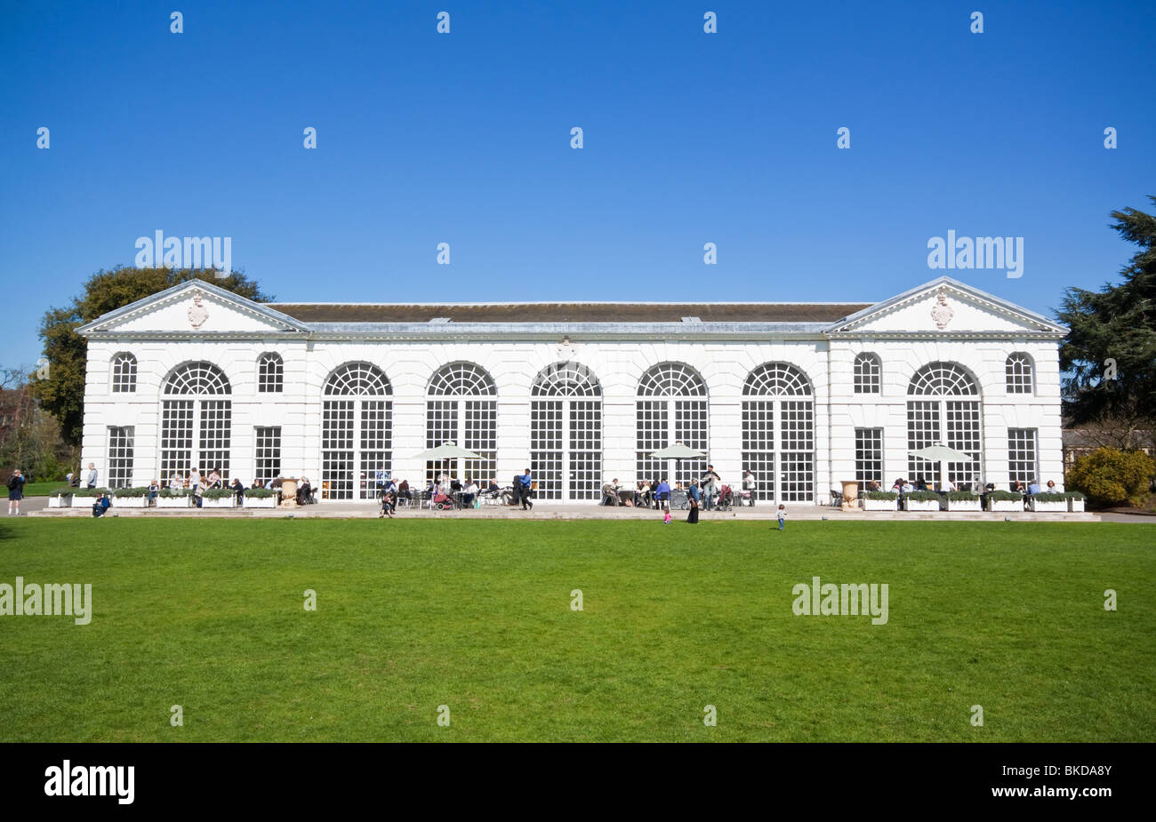 The Orangery at Kew Gardens, once a hothouse for citrus fruit, but now used as a restaurant Stock Photo