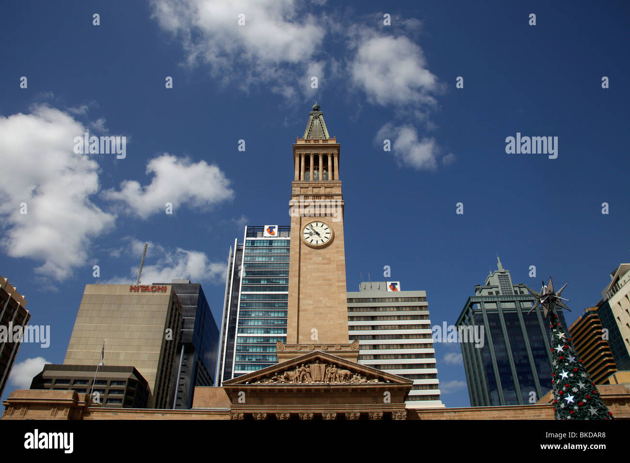clock tower of the City Hall in Brisbane, Queensland, Australia Stock Photo