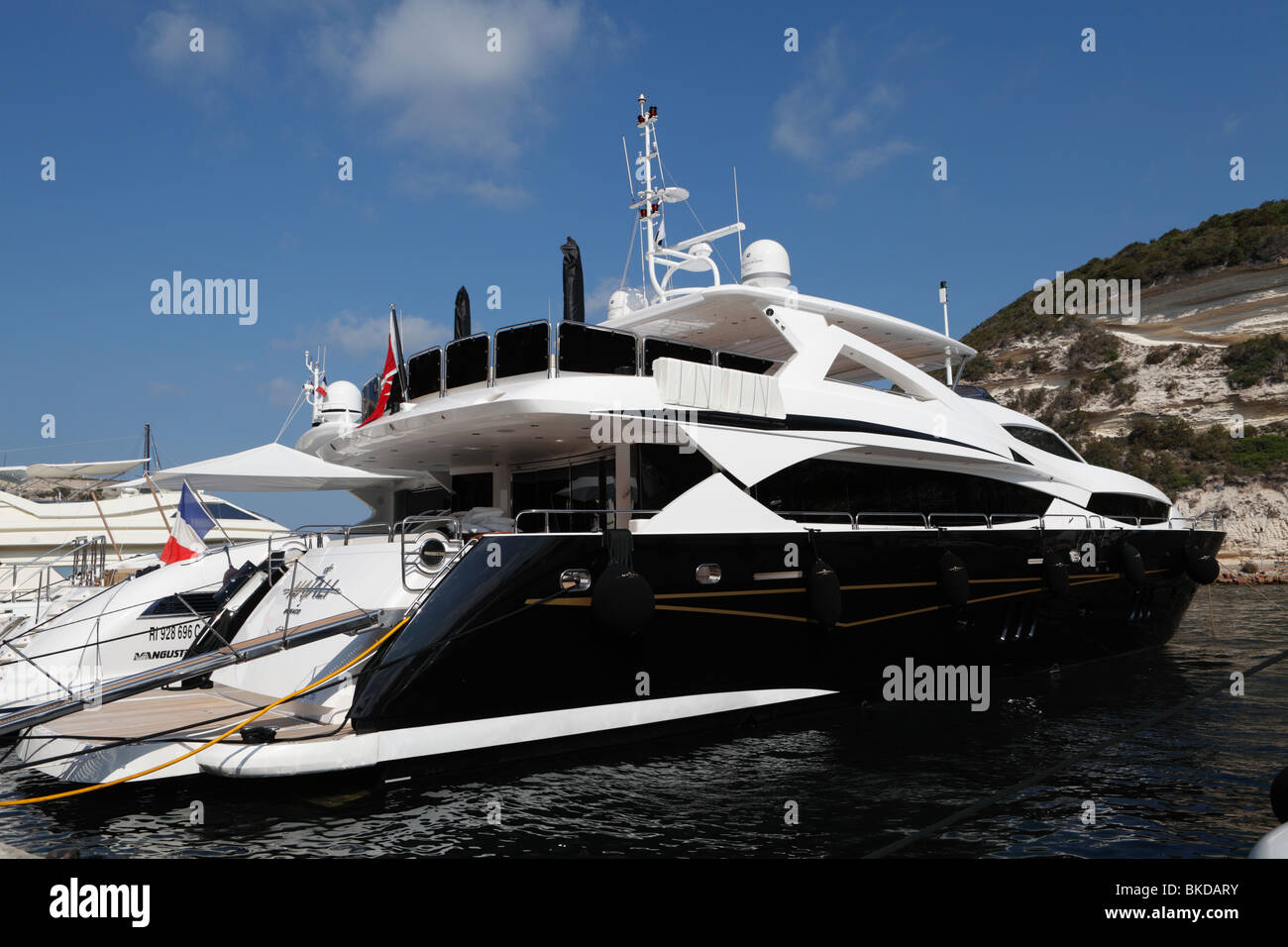 Motor yacht in bonifacio Stock Photo Alamy