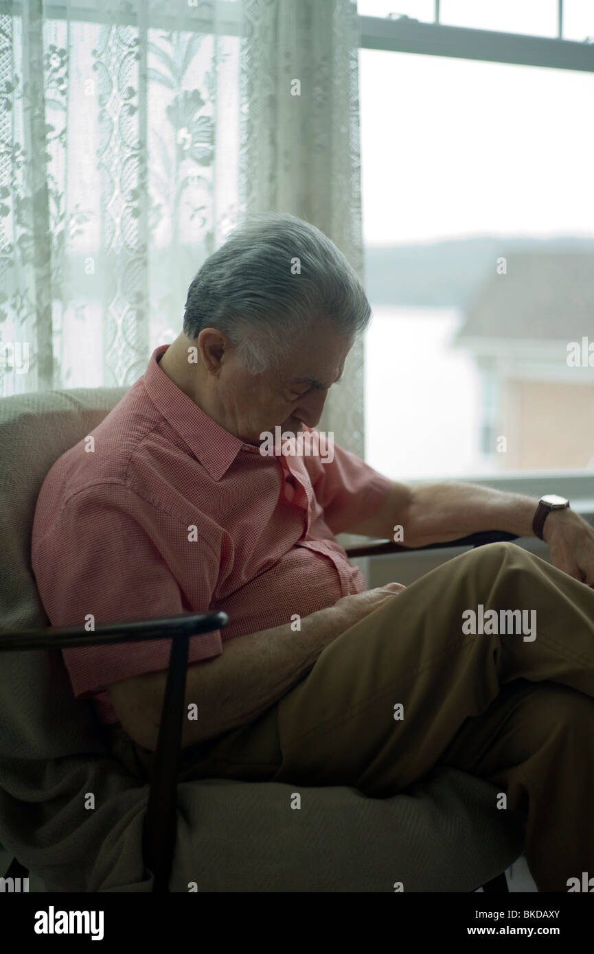 Elderly Man Sleep Chair High Resolution Stock Photography and Images