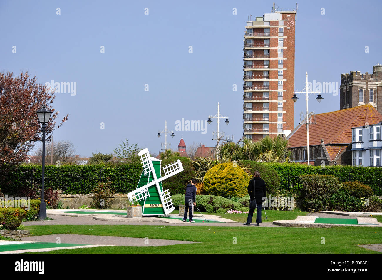 Minigolf course, Waterloo Square, Bognor Regis, West Sussex, England