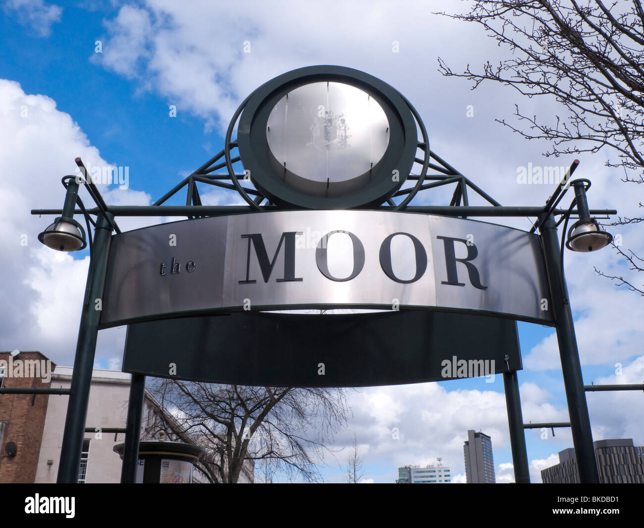 Moorefield Sign Sheffield city centre sign hi-res stock photography and images - Alamy