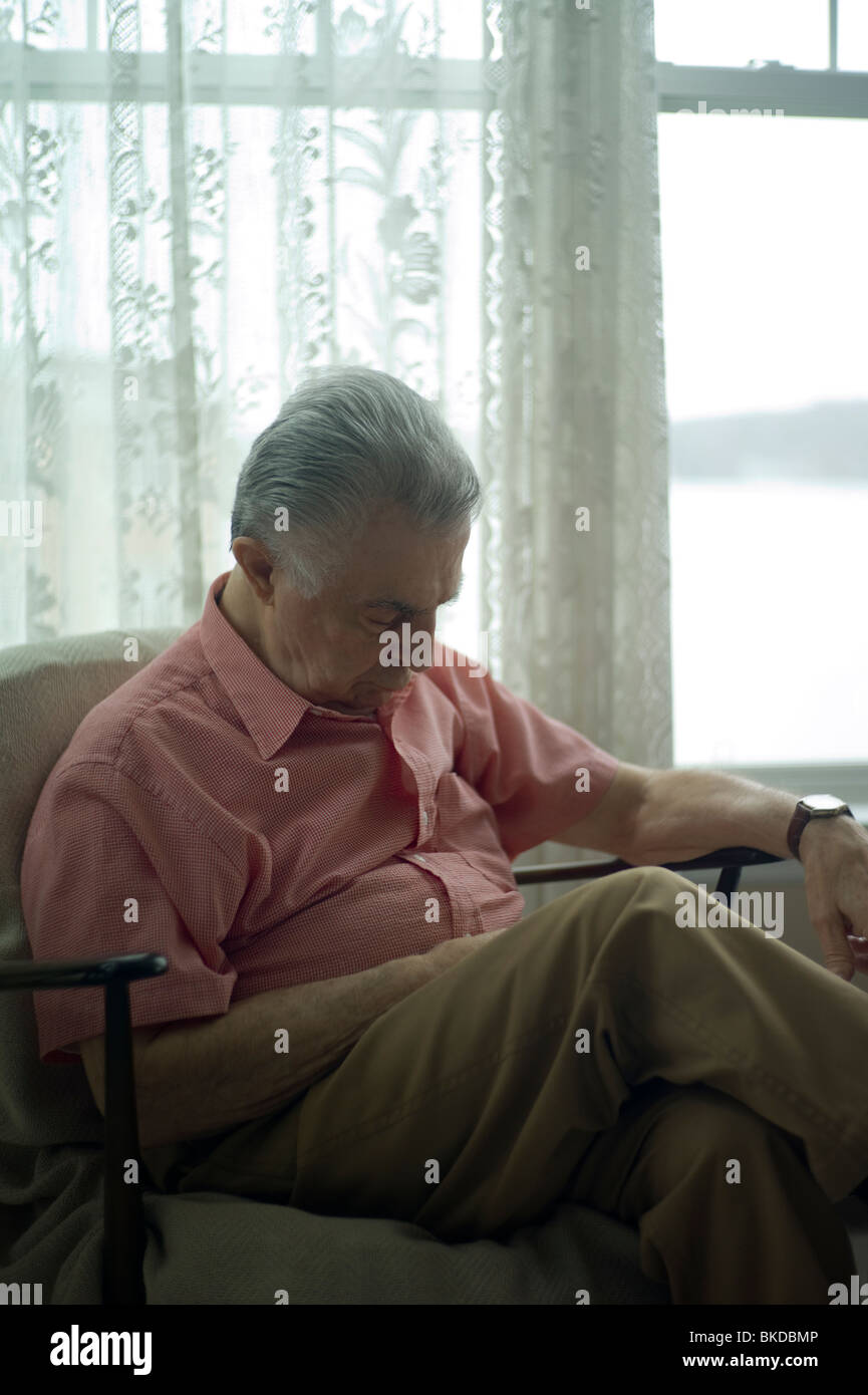 Elderly Man Sleep Chair High Resolution Stock Photography and Images