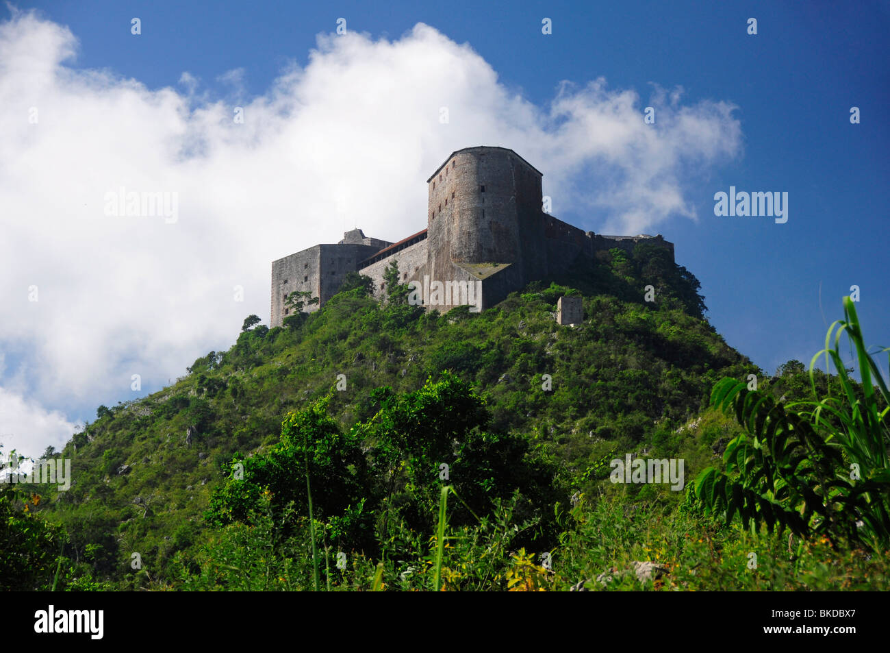 The Citadel as seen from below, Milot, Cap Haitien, Haiti, Hispaniola, Greater Antilles, Caribbean, Americas Stock Photo