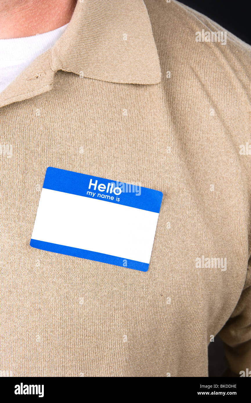 a-businessman-at-a-tradeshow-wears-a-blank-name-tag-stock-photo-alamy