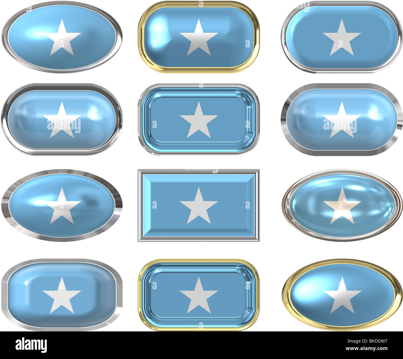 twelve Great buttons of the Flag of Somalia Stock Photo - Alamy