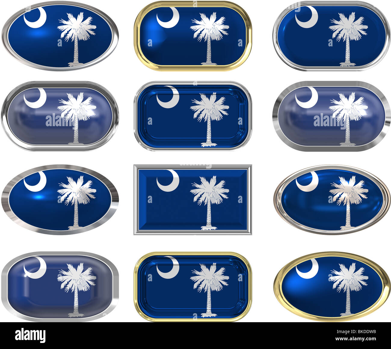 twelve Great buttons of the Flag of South Carolina Stock Photo - Alamy