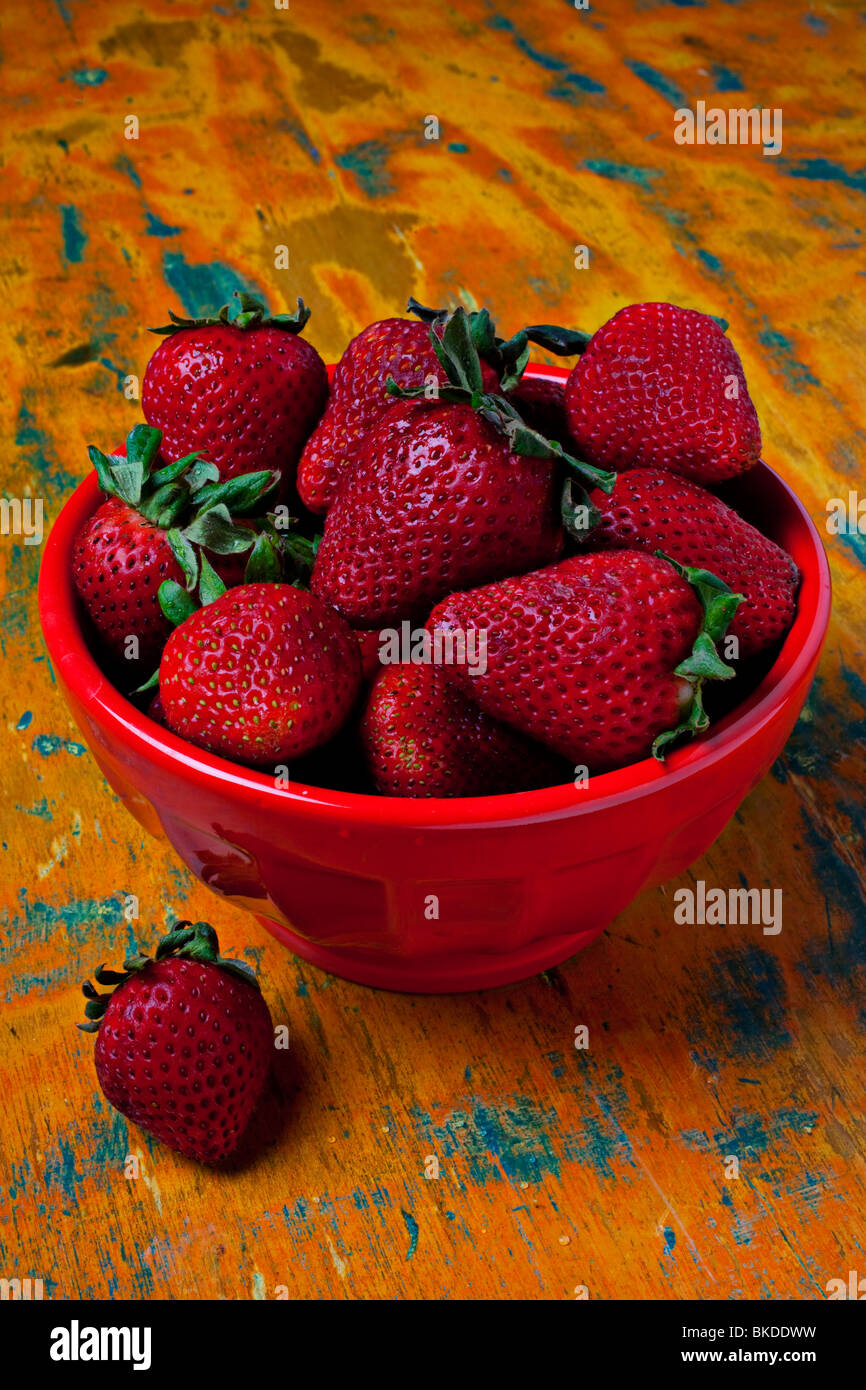 Bowl of strawberries Stock Photo Alamy