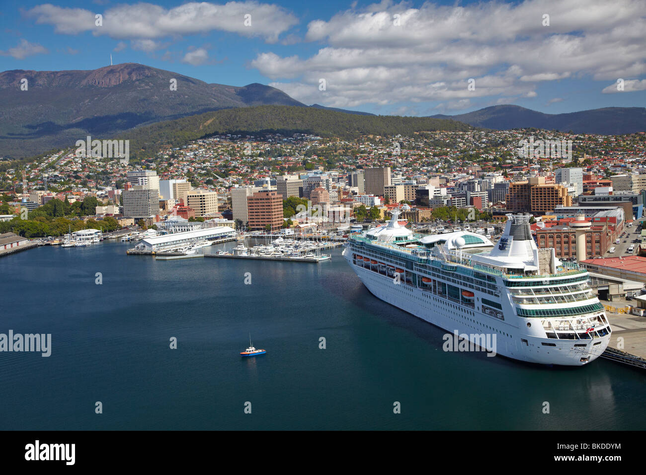 Cruise Ship Sullivans Cove Hobart And River Derwent Tasmania Australia Aerial Stock Photo Alamy