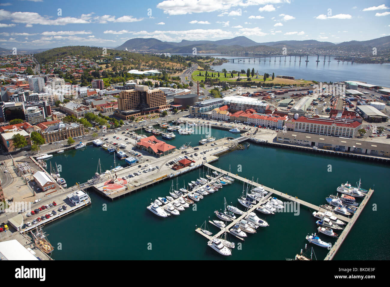 Kings Pier Marina, Sullivans Cove, Hobart, Tasmania, Australia aerial