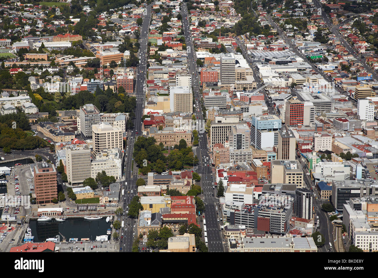 Davey Street (left) and Macquarie Street (right), Hobart CBD, Tasmania
