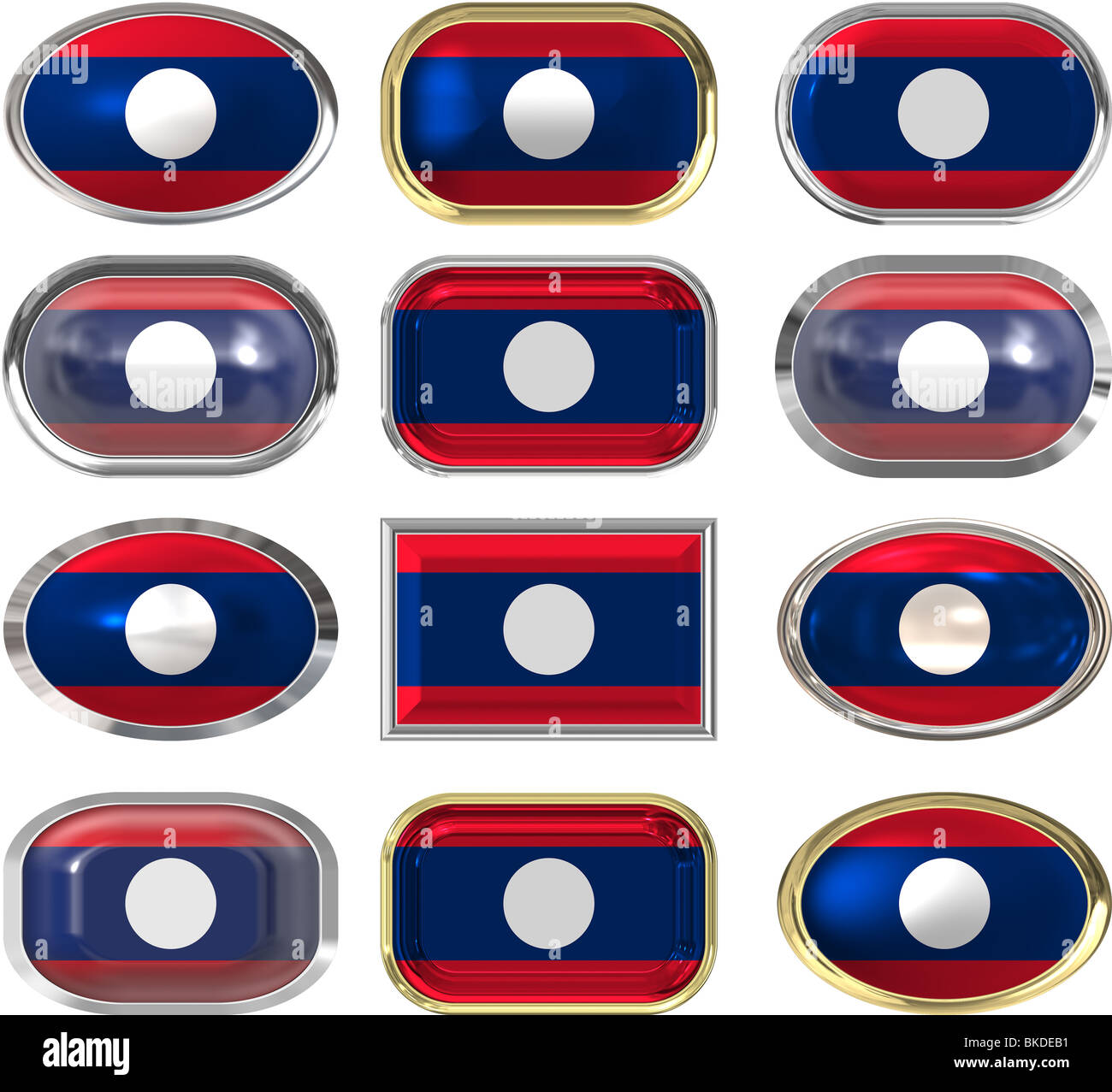 twelve buttons of the Flag of Laos Stock Photo - Alamy