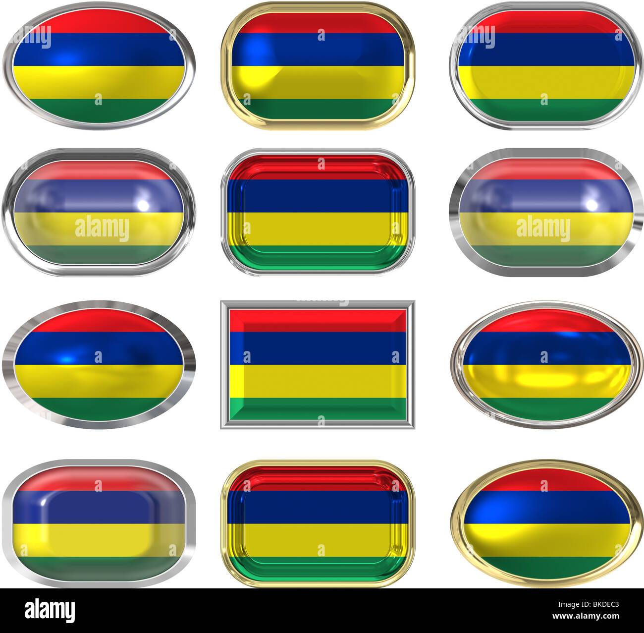 twelve buttons of the Flag of Mauritius Stock Photo - Alamy