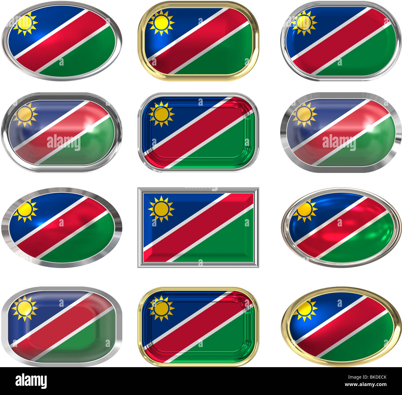 twelve buttons of the flag of nambia Stock Photo - Alamy