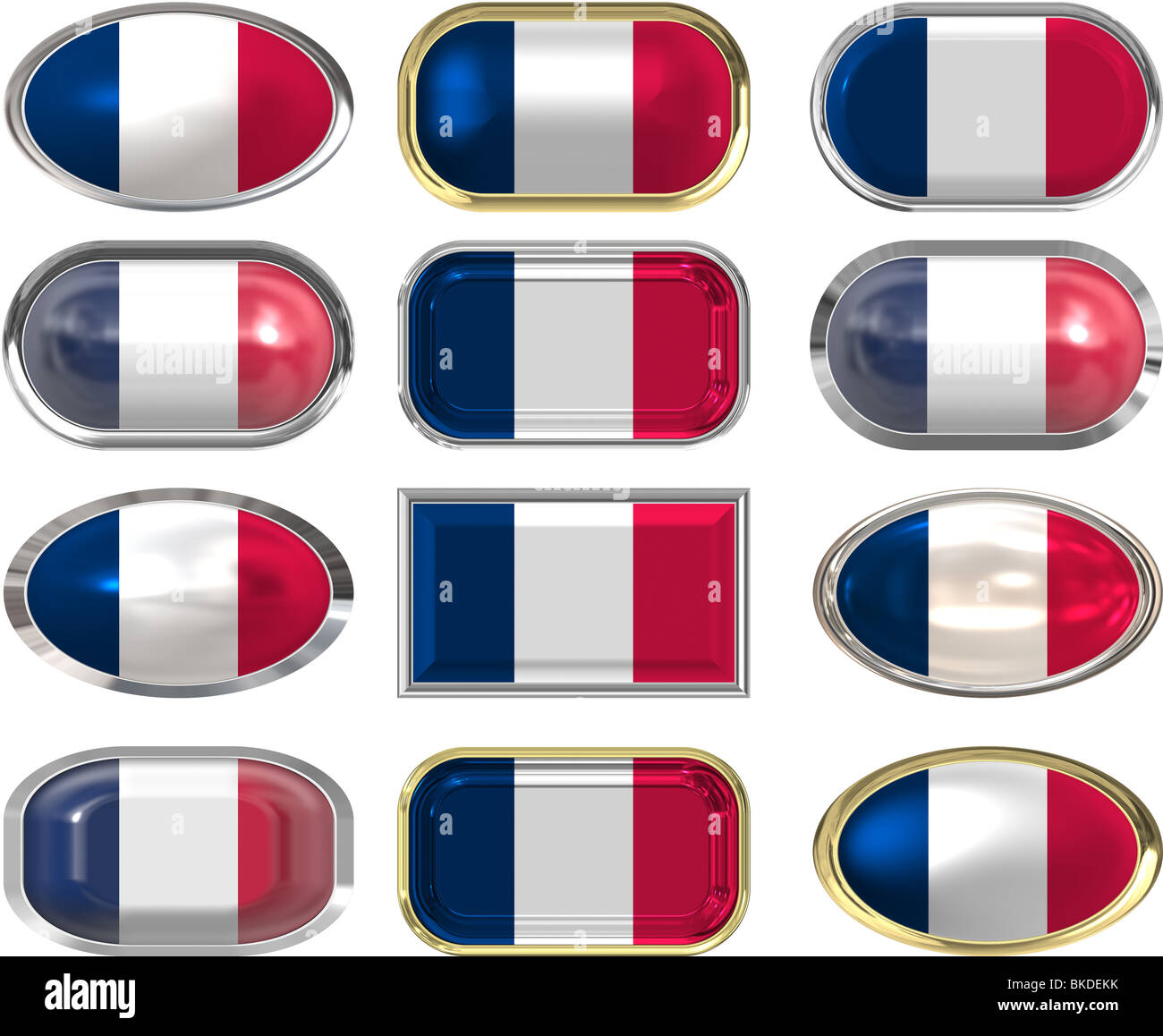 twelve buttons of the Flag of France Stock Photo - Alamy