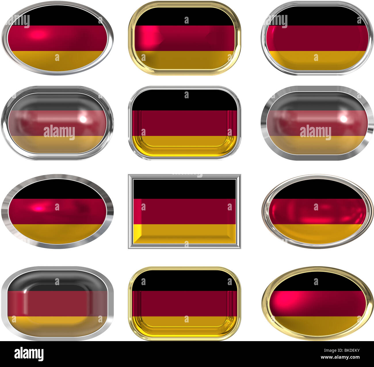 twelve buttons of the Flag of Germany Stock Photo - Alamy