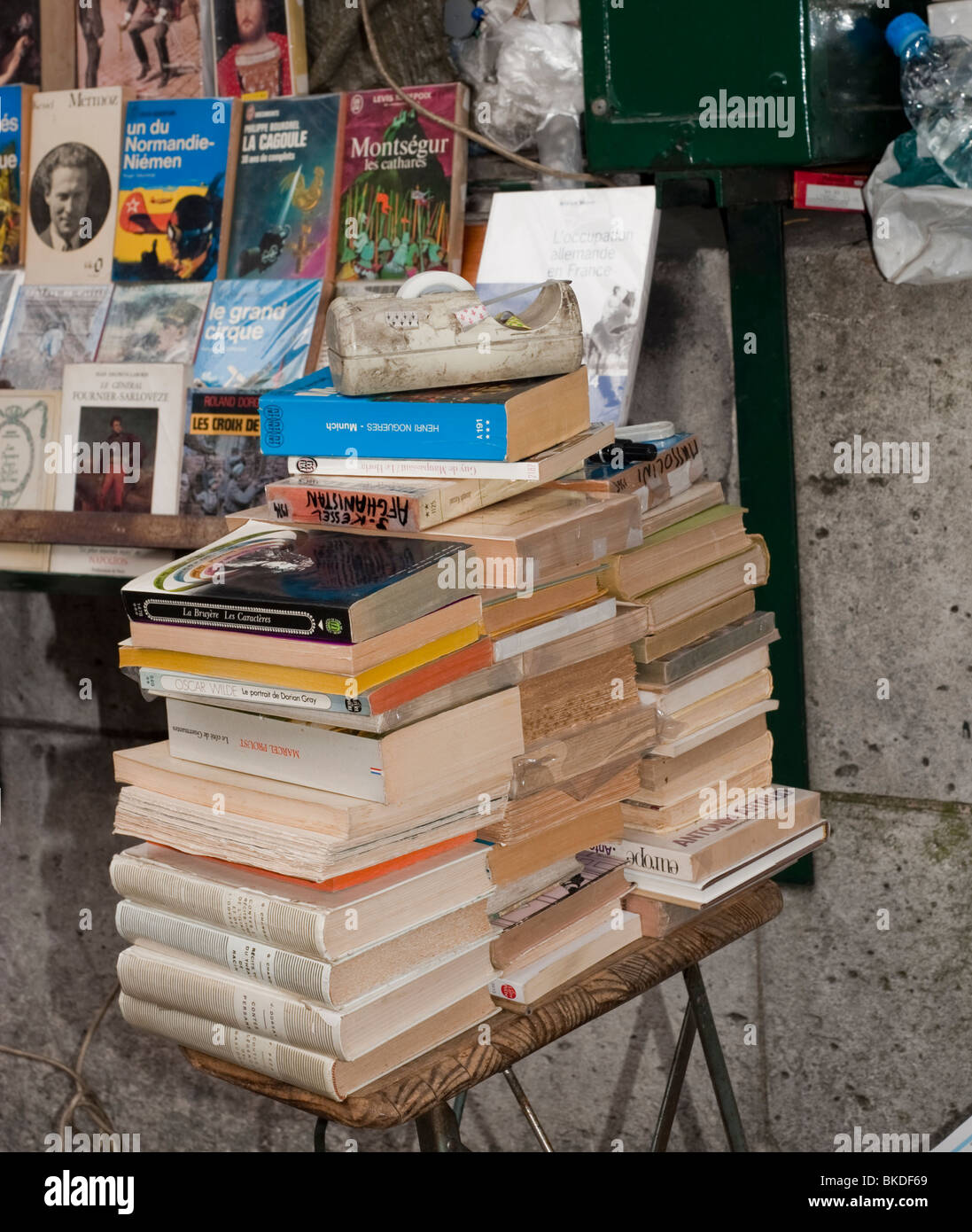 Old Books on Sale Outside Sidewalk Market, Paris, France, Seine River