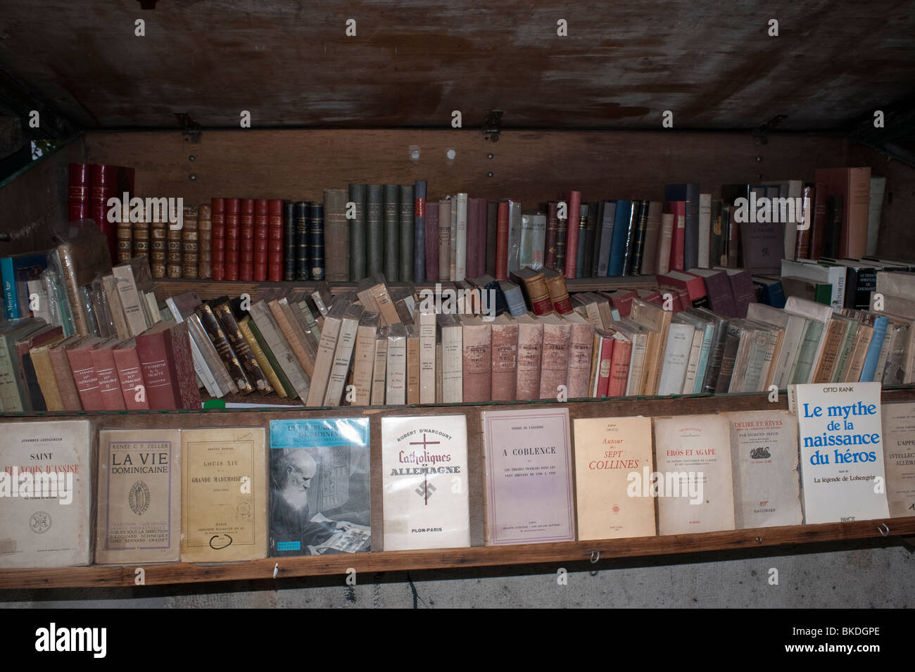 Old Books on Sale Outside Sidewalk Market, Paris, France, Seine River